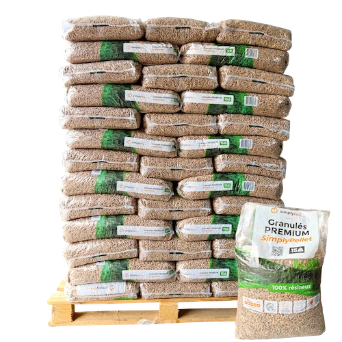 Simply PELLET houtpellets – 100% naaldhout – 65 zakken 975 kg menager-plus